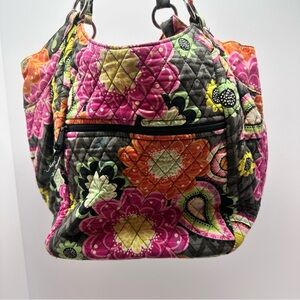 Vera Bradley Ziggy Zinnia Pink and Orange Quilted Shoulder Bag